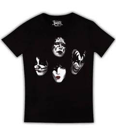 Прикольные футболки: Kiss фото лица на черной